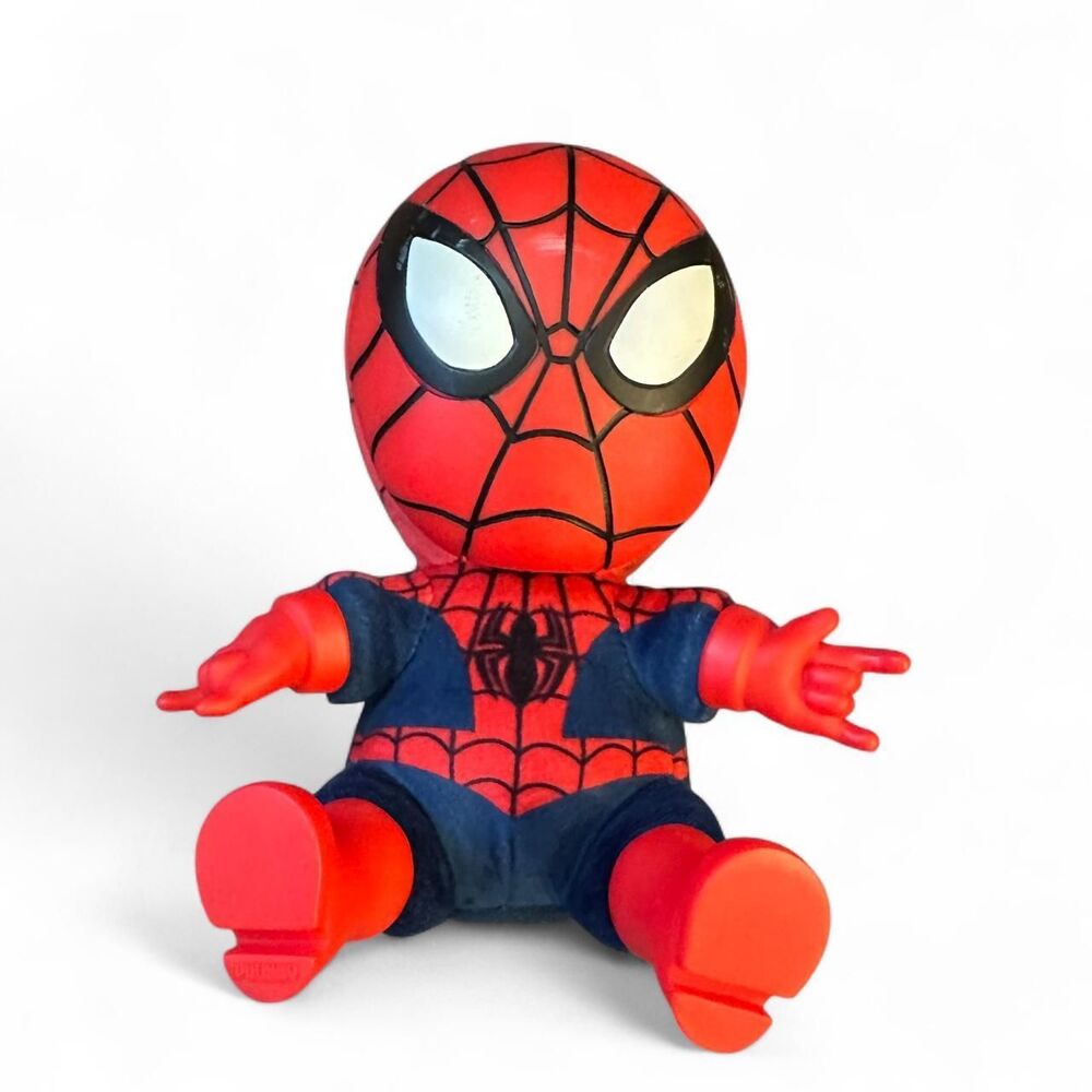 Marvel Spider-Man Chibi Collectible Plush Toy Red Blue Black Webbing Figurine